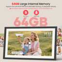 64GB Frameo 21.5" Digital Picture Frame Large 1920 x 1080 IPS FHD Touch Screen WiFi Electronic Photo Frames Share Moments from Phone Instantly Best Gifts for Parents and Grandparents Black Wood White