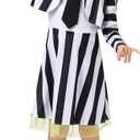 Girls Black White Striped A-Line Tank Dress with Blazer, Character Tank Dress Costume Set 5-14 Years for Halloween