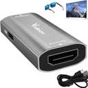 HDMI Female to USB C Female Adapter 4K@60Hz for AR Glasses, Unidirectional HDMI Source to Type C Display with Charging Port for Portable Monitor from PS5/4,Xbox,Switch, PC, Steam, Power Cable Included