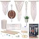 MIGO Creates Macrame Kits for Adults Beginners: DIY Macrame Kit with 220 Yards Macrame Cord and 58pcs Macrame Supplies. E-Book Tutorial for 5 Macrame Projects and Knots Included!