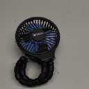 WiHoo Portable Stroller Fan, 11H Ultra-long Battery Life 3 Speed 360Rotate, USB Rechargeable or Battery Operated Cooling Clip On Personal Fan for Baby Crib Travel Car Seat Black