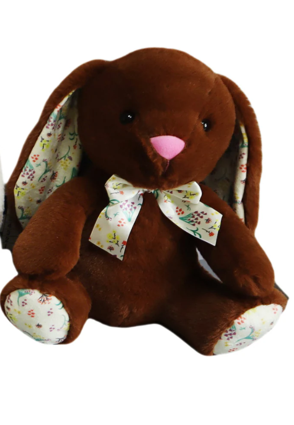 HH 12in Bunny With Ribbon Plush Brown