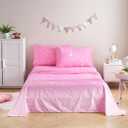 JSD Gradient Pink Moon Stars Kids Sheet Set Full Size, 4 Piece Space Theme Microfiber Sheets Deep Pocket