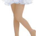 Ballet Tights for Girls - Ultra Soft Elastic Footed Tights for Toddler Girls - Warm Stockings (Beige)