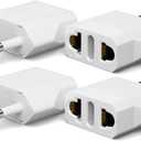 4 Pack European Travel Plug Adapter, Unidapt US to Europe Plug Adapter, European Adapter Type C Pin Adaptor, Outlet Converter America USA to Europe Italy Spain Germany France EU, Power Plug, White
