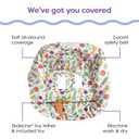 Boppy Shopping Cart Cover & High Chair Cover, Multi-Color Farmers Market, Cart Cover for Babies with Soft 360-Degree Coverage, SlideLine Toy Tether with Crinkle Leaf Toy Included, 6mo+