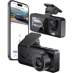 Dash Cam for Car, Front Dual Channel Dash Cam WiFi, Dash Camera for Cars 2.0" IPS Screen, App Control, G-Sensor, Loop Recording, 170 Wide Angle, Night Vision, Parking Mode