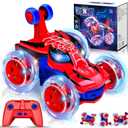 Kids Toys Spider RC Car for Boys 4-7 - Cool Spider Monster Remote Control Crawler Toy 360 Flip Fast Stunt & 4WD Light Up Wheel - Fun Boy Gift Idea for Birthday Chirstmas Stuff Age 3 4 5 6 7 8