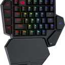 Redragon K585 PRO Wireless One-Handed Mechanical Keyboard, 42 Keys 3-Mode RGB 40% Gaming Keypad w/ 7 Onboard Macro Keys, Detachable Wrist Support, Rechargeable Battery (Red Switch)