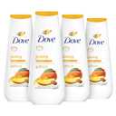 Dove Body Wash Glowing Mango & Almond Butter 4 Count, Healthy-Looking Skin Gentle Skin Cleanser with 24hr Renewing MicroMoisture 20 oz