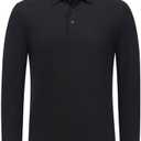 Miqieer Men's Long Sleeve Polo Shirts Regular-Fit Cotton Golf Polo Shirts