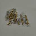 goldenwarm 10 Pack Gold Cabinet Handles Brushed Brass Drawer Pulls Gold Cabinet Pulls 3 inch - Kitchen Door Handles and Knobs Bathroom Bedroom Furniture Knobs Stainless Steel (3in Hole Centers)