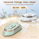 Newbealer Travel Iron with Global Voltage, 100-240V Mini Dry Iron for Clothes (No Steam), Max 300W, 60s Heat Up, 302 Non-Stick Ceramic Soleplate, 0.8lbs Ultra-Lightweight (Silver)
