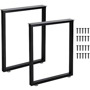 Metal Table Legs 28 Inch Heavy Duty Metal Desk Legs Set of 2 28 Height 24 Wide Industrial Black Table Legs,Modern Furniture Legs (Rectangle-shape)