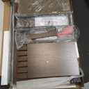 Cat Litter Box Enclosure, Modern Hidden Litter Box Furniture with Scratch Pad, Indoor Cat Washroom House End Table, Entryway Bench for Livingroom (Walnut) (Brown)