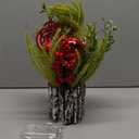 Small Table Top Christmas Tree with Lights, Mini Christmas Tree Decorations with Merry Christmas Pine Cones Berries Balls Ornaments for Home Party Office Centerpiece Indoor Decorations 12Inch, Red