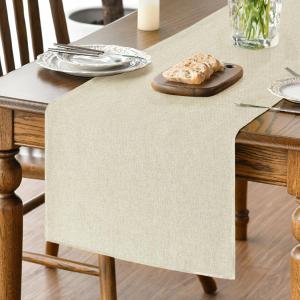 Artoid Mode Beige Table Runner, Seasonal Summer Fall Washable Kitchen Dining Table Decoration for Home Party Decor 13x48 Inch