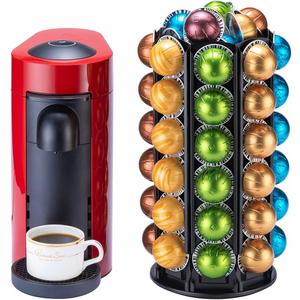 Rice rat for Nespresso Pods Holder With Central Additional Pods Storage (Carousel-60+ Pods) (Black 1)