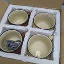 Patelai 4 Pcs Farmhouse Coffee Cups Mini Espresso Cups 5 oz Cute Mugs Set with Handle for Coffee Bar Decoration Holiday Party Gift