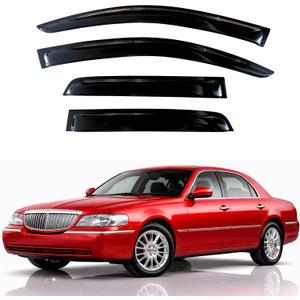 KPY Rain Guards Fit for 1998-2010 Lincoln Town Car, Out-Channel Window Visors Vent Wind Deflectors 4PC, Car Accessories for 98-10 Lincoln Town Car
