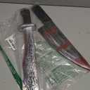 G-LOVELY'S 2 Pieces Realistic Fake Knife Set, Halloween Knife Props Cosplay Props for Party Decorations Supplies