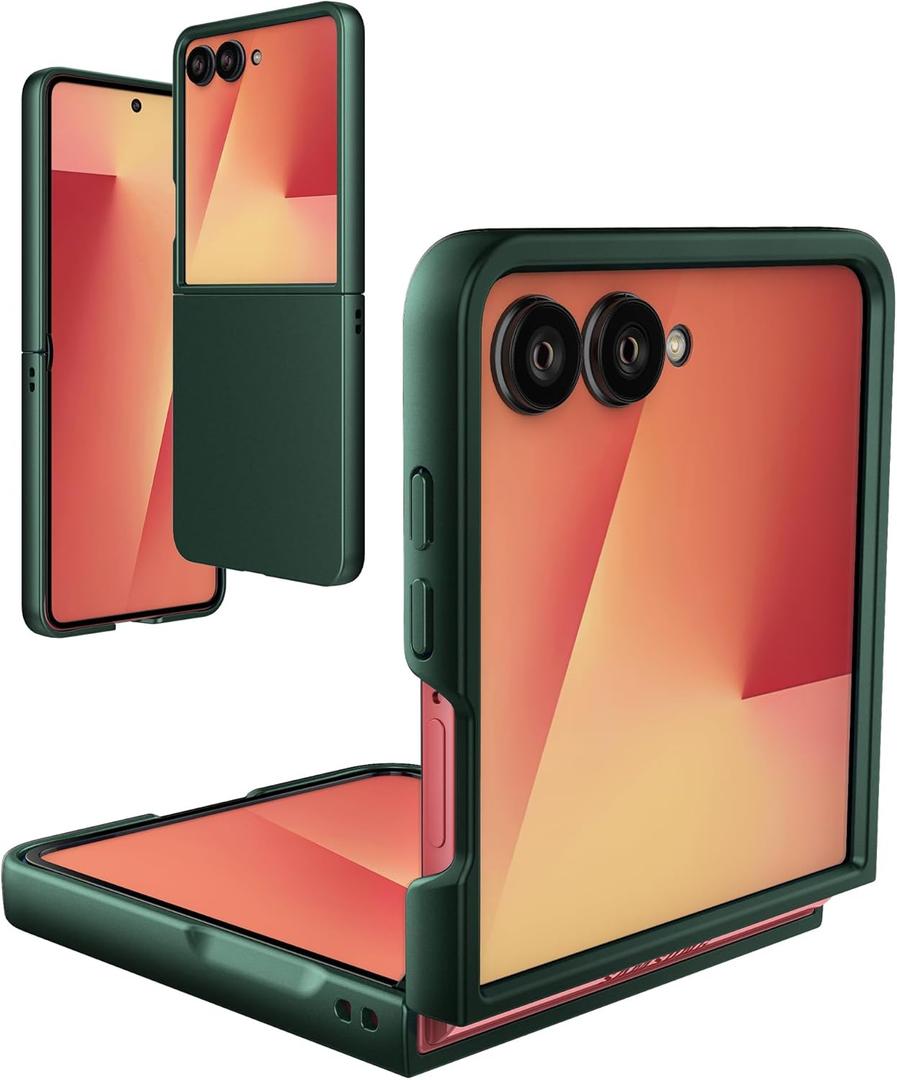 Foluu Slim Fit Case for Samsung Galaxy Z Flip 7, Ultra Thin Matte PC with Non-Slip Grip Full Protection Protective Cover for Samsung Galaxy Z Flip7 5G 2025 (Green)