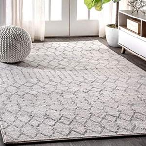 JONATHAN Y Boho Vintage Diamond Cream/Gray Indoor Area Rug 4X6 ft, Moroccan Hype for Living Room, Bedroom, Kitchen, Office, Easy-Cleaning, High Traffic, Pet-Friendly, Non-Shedding (MOH101B-4)