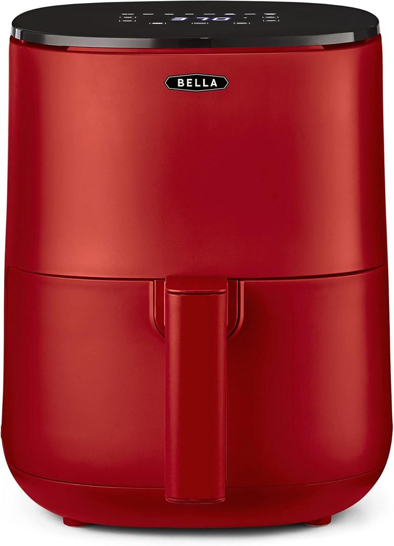 BELLA 3 Qt Touchscreen Air Fryer Oven and 5-in-1 Multicooker with Removable Nonstick Dishwasher Safe Crisping Tray and Basket, 1400 Watt Heating System, Matte Red