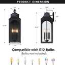 22" Outdoor Wall Lights, 3-Light Extra Large Exterior Lighting Fixture, Waterproof Porch Lights Outdoor, Black Anti-Rust Exterior Wall Lantern for House, Front Porch, Garage, E12 Socket
