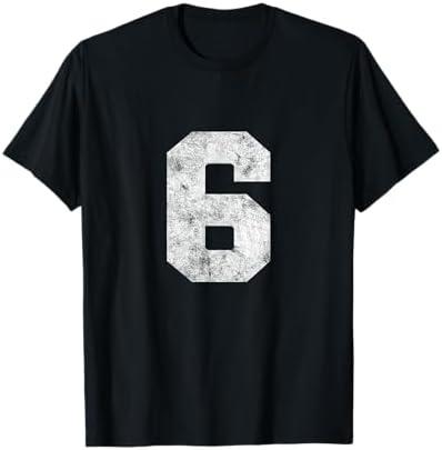 Vintage Lucky Number 6 Birthday Sports Player Team Athlete T-Shirt,2XL