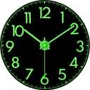 JoFomp Glow in The Dark Wall Clocks Battery Operated, 12 Inch Resin 3D Numbers Luminous Wall Clock for Bedroom, Silent Wall Clocks for Living Room Decor, Light Up Wall Clock Decorative for Kitchen (Black)