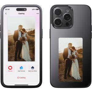 Ink Phone Case for iPhone 14 PRO MAX, Smart Picture Case with APP Control, Strong TPU Protection, Black