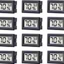 12 Pack Pgzsy Mini Small Digital Electronic Temperature Humidity Meters Gauge Indoor Thermometer Hygrometer LCD Display Fahrenheit () for Humidors, Greenhouse, Garden
