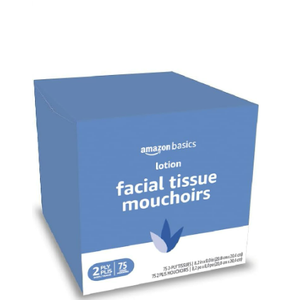 Amazon Basics Facial Tissue with Lotion, 2-Ply, 390 Count Pack of 6