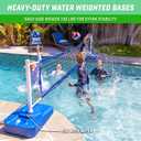 GoSports Splash Net Elite Pool Volleyball Game with Water Weighted Bases - Adjustable Net for Inground Pools, Large