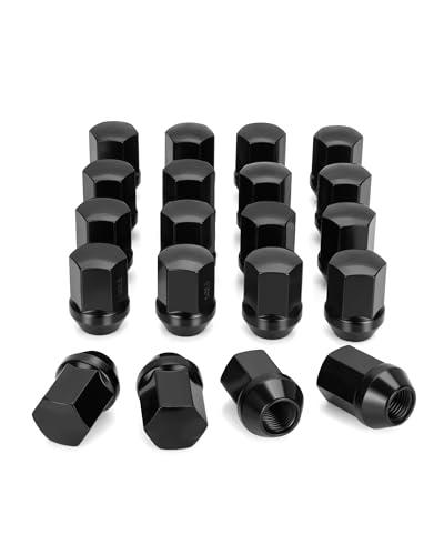 M14x1.5 Lug Nuts Fit Cadillac CTS Chevy Camaro Dodge Charger Challenger Charger Tesla, 19 PCS OEM/Stock Style Black 14mmx1.5 Wheel Lug Nuts 7/8" Hex Replace 6509873AA 611-331 6509-873AA 5Lug Rim Sedan