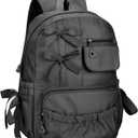 Phaoullzon Girls Backpack with Bow for School Kids Coquette Bookbag Kawaii Dance Bag (Black)