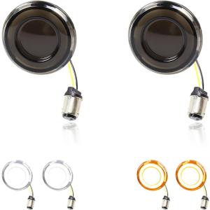 1157 Front LED Turn Signals 2 Inch Bullet Switchback Running Lights Compatible with Harley Breakout Touring Road King Road Glide Dyna Softail Sportster 1200 883 Forty Eight