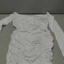 Ruched Off Shoulder Dress Party Wear Bandeau Bodycon Long Sleeve Dress Women's Clothing S