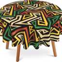 African Geometric Round Tablecloth 60" Diameter for Indoor and Outdoor,Waterproof Table Cloth Cover Decorative for Party Holiday Dinning Tabletop Home Décor