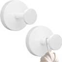 FANYITY 2-Pack Wheit Suction Cup Hooks for Shower and Bathroom - 15lbs Heavy Duty Shower Hooks for Glass Door, Mirror, Tile Wall | Bathroom Towel Holder, No Drill Hanging Hangers (Wheit 2)