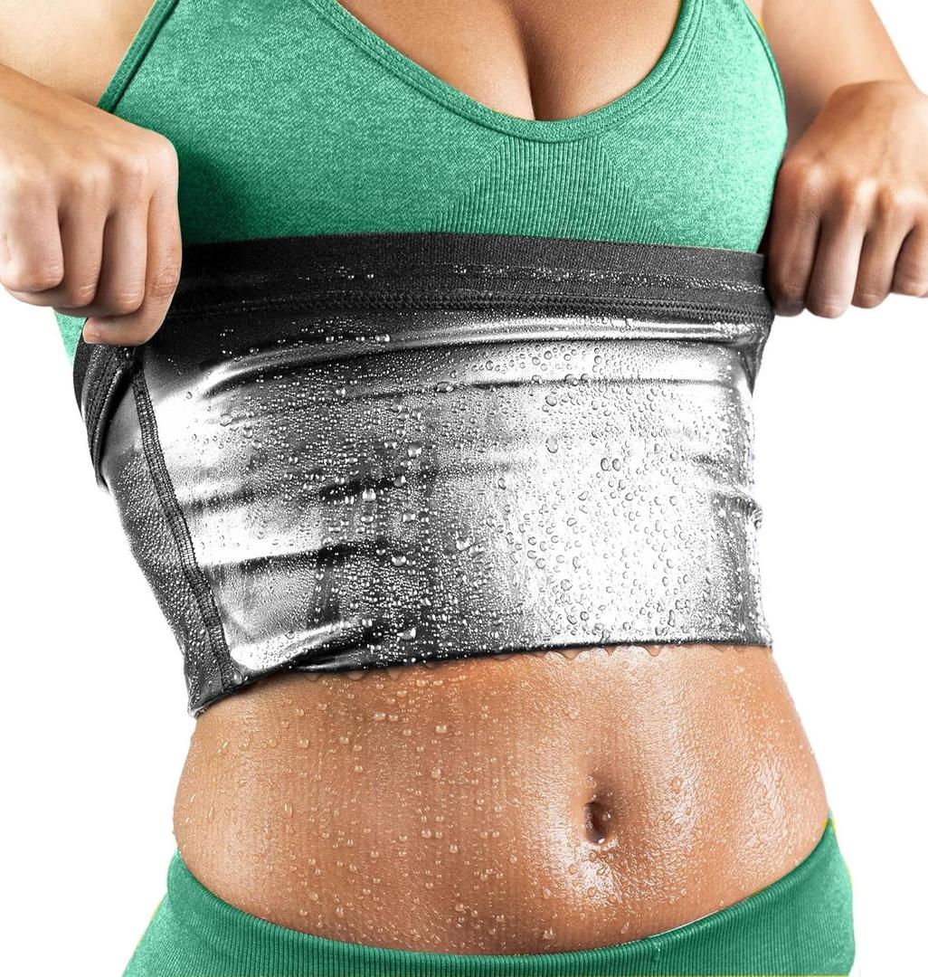 Waist Trimmer for Women, Waist Trainer Sauna Belt, Neoprene-free Waist Cincher,Sauna Slimming Belt Suit Workout (Small, Silvery)