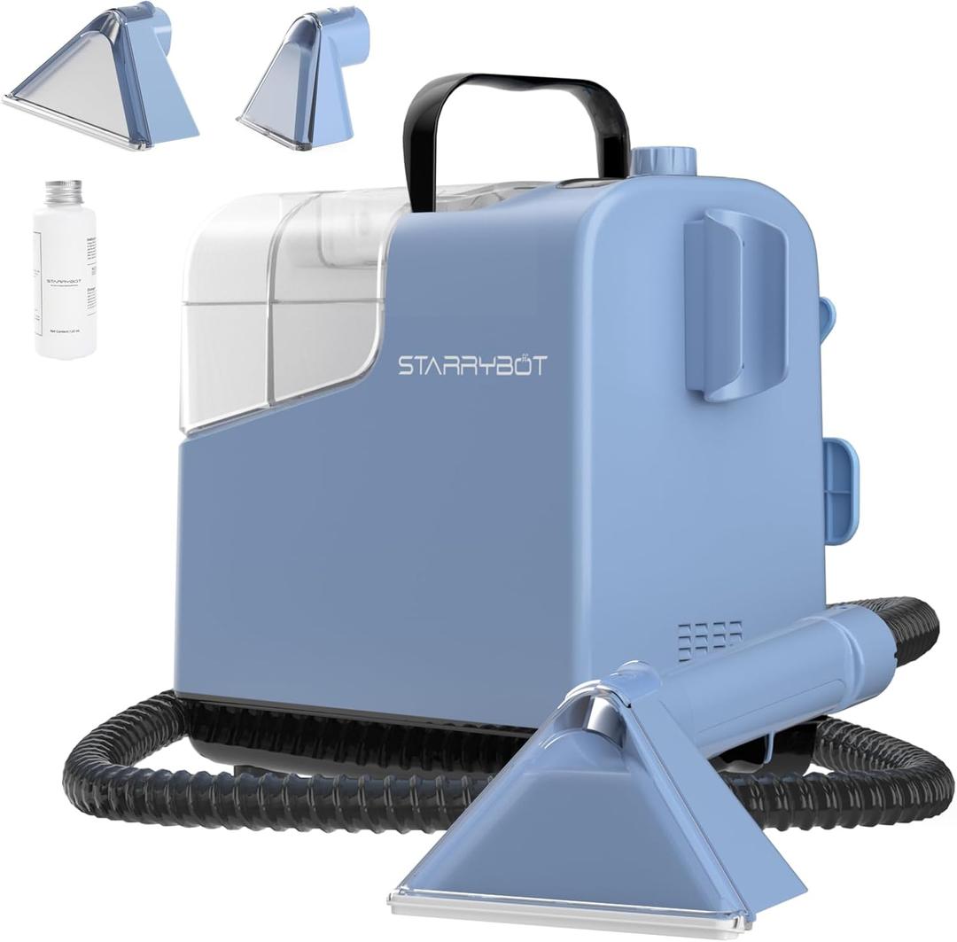 Portable Carpet & Upholestery Cleaner Machine for Pets, Spot, Stain,Couch Cleaner Machine with 12Kpa Powerful Suction,Car/Auto Detailer (Large, Sky Blue)