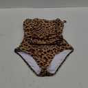 SUUKSESS Women One Piece Tummy Control Swimsuit Crisscross Backless Bathing Suit (Small, Leopard)