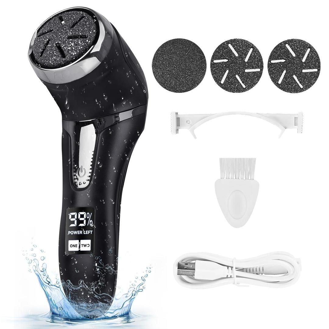 Nicebirdie Electric Callus Remover for Feet with Vacuum, Premium Portable Pedicure Tools Rechargeable Waterproof 2 Speed Foot File Scrubber Callus Remover Tool Foot Care kitBlack