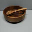 SullyHÔME 12" Acacia Wood Salad Bowl with Serving Spoons