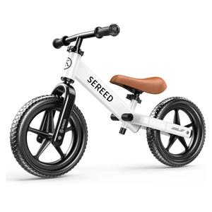 SEREED Toddler Balance Bike 2 Year Old, No Pedal Kids Toy Bike for 2-5 Years Old, Tool-Free Adjustment, Gift for 2-3 Boys Girls, Customize Plate with 3pcs Stickers (White)
