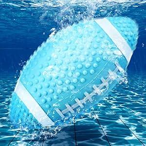Hiboom Pool Football for Swimming Pool, Waterproof Water Football for Underwater Passing, Dribbling, Pools Toys Ball with Water Filling, Diving Games for Teens Adults(Blue)