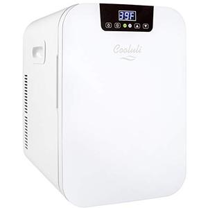 Cooluli 20 Liter Mini Fridge with Temperature Control - White Thermoelectric Cooler and Warmer for Bedroom, Office, Car, Dorm
