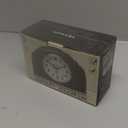 Crosley Vintage Art Deco Analog Alarm Clock, Quiet Ticking, Automatic Dimmable Smart Light, Simple Controls, (Black), Small